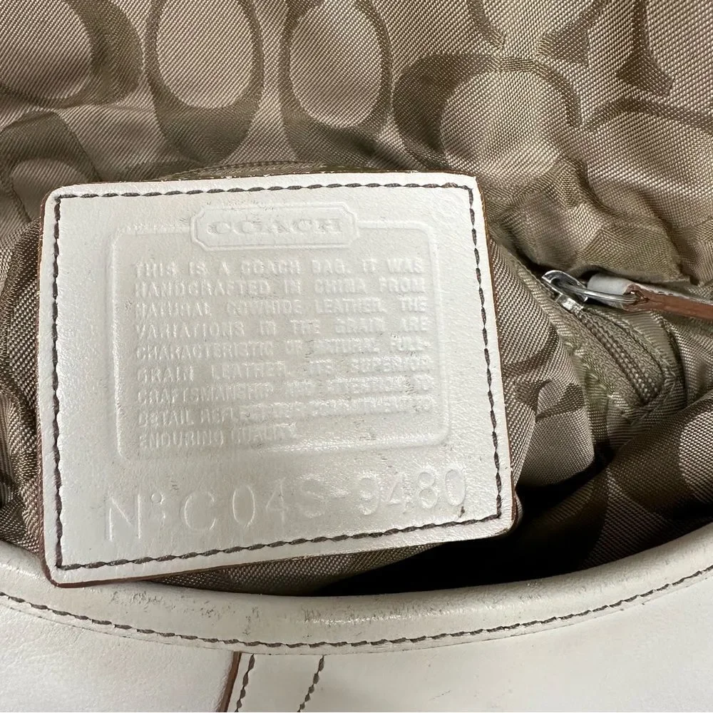 Coach Vintage White 9480 Leather Pockets Hobo Soho Shoulder Bag